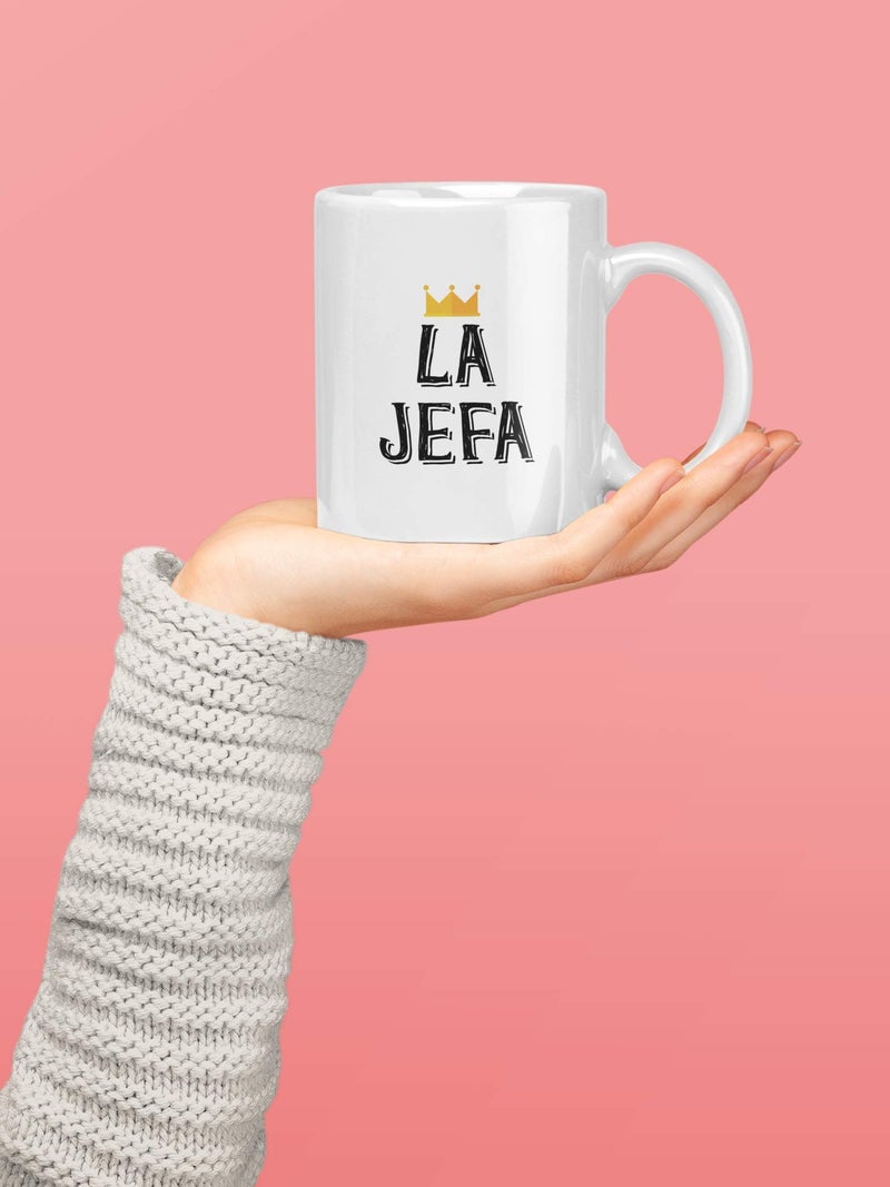 Casitika La Jefa Coffee 11 oz Mug. Cup idea for CEO, Boss or Mom. This Girl Leader Cup Can be Used as a Pen Holder. Mugs for Latin Women. - Image 3